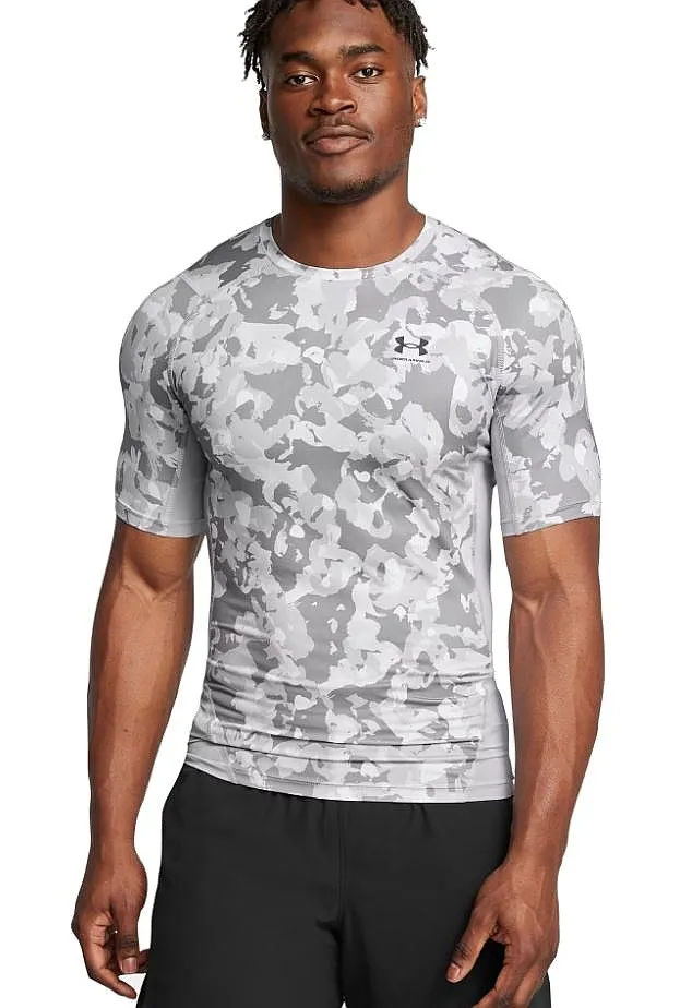 camisa Under Armour HG Armour Printed - Mod Gray/Black - men´s