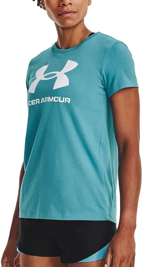 camisa Under Armour Rival Logo - Horizon Blue/White - women´s