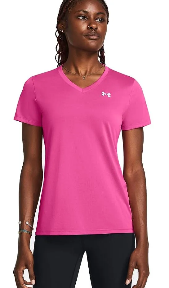 camisa Under Armour Tech SSV Solid - Rebel Pink/White - women´s