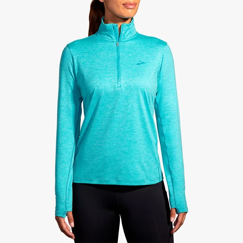 CAMISETA BROOKS DASH 1/2 ZIP W AZUL CLARO