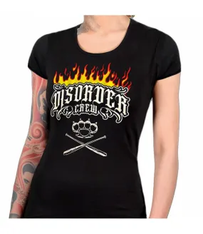 Camiseta Negra Chica Manga Corta Disorder Crew HYRAW SP24-W02