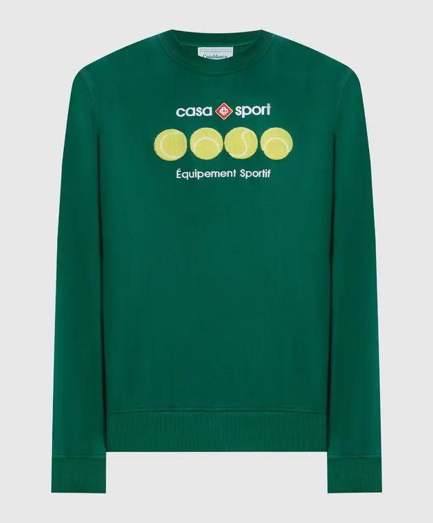 Casablanca Green Casa Sport Tennis Balls sweatshirt with logo embroidery