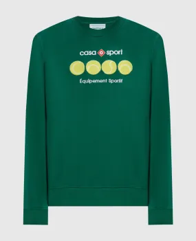 Casablanca Green Casa Sport Tennis Balls sweatshirt with logo embroidery