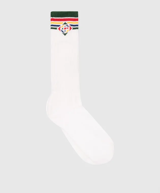 Casablanca White socks with a logo pattern