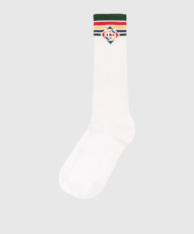 Casablanca White socks with a logo pattern