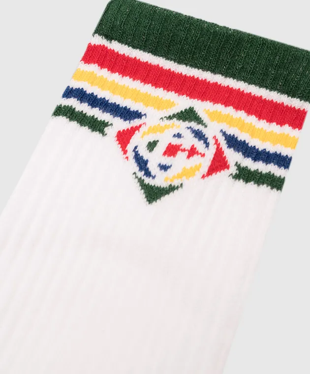 Casablanca White socks with a logo pattern