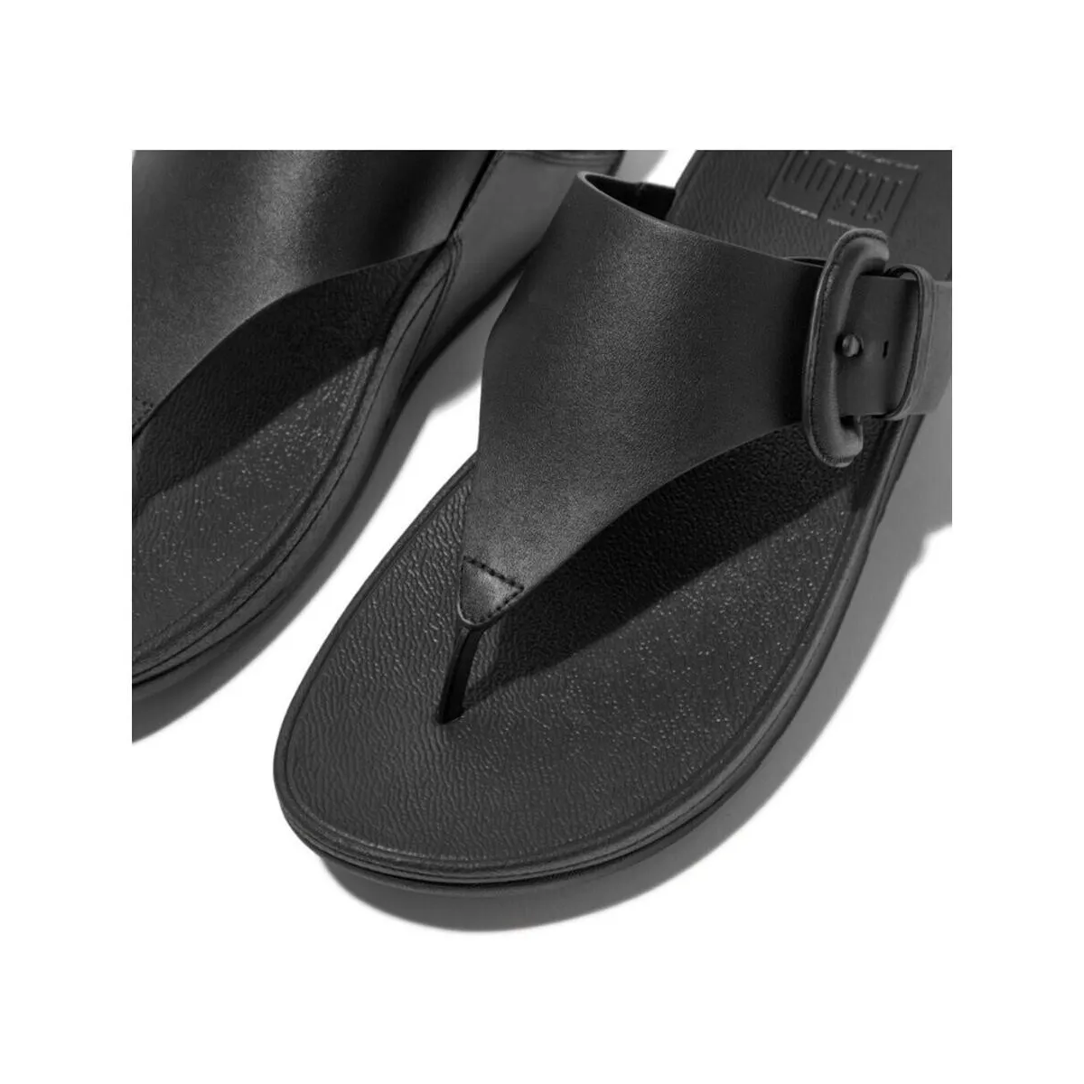 CHANCLA  LULU COVERED-BUCKLE TOE-POST NEGRA