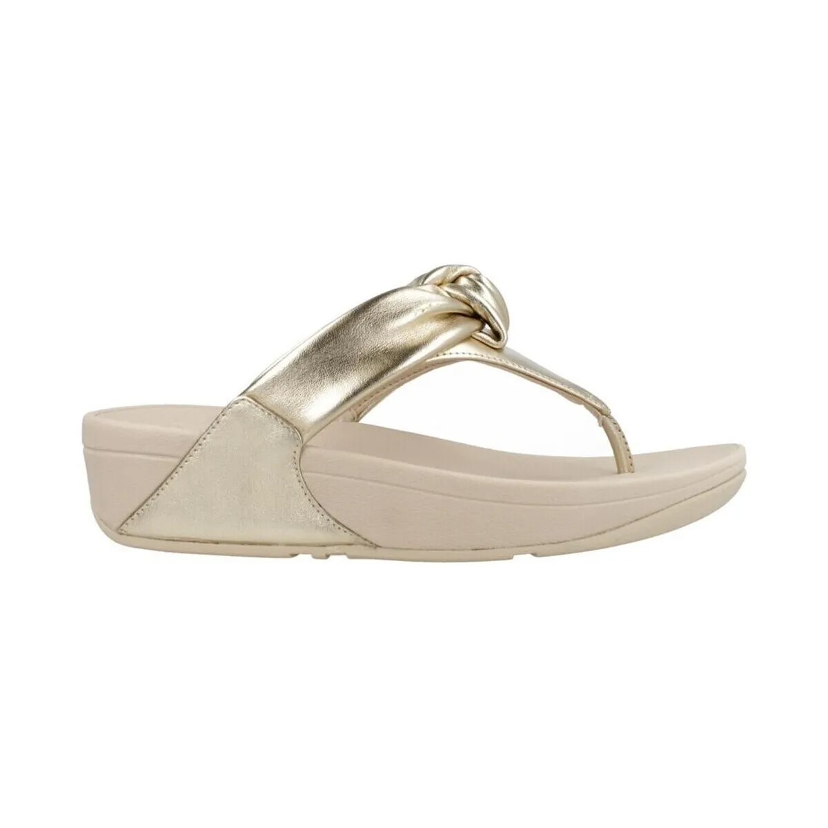 CHANCLA  LULU PADDED-KNOT TOE-POST PLATINO