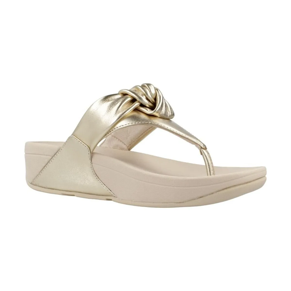 CHANCLA  LULU PADDED-KNOT TOE-POST PLATINO