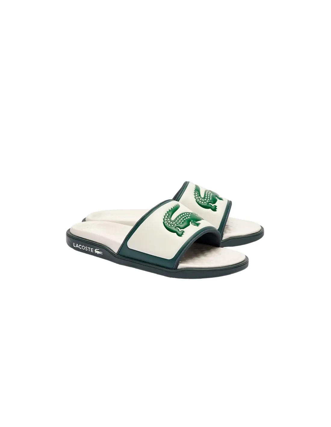 Chanclas Lacoste Slides & Sandals Hombre Blanco Verde