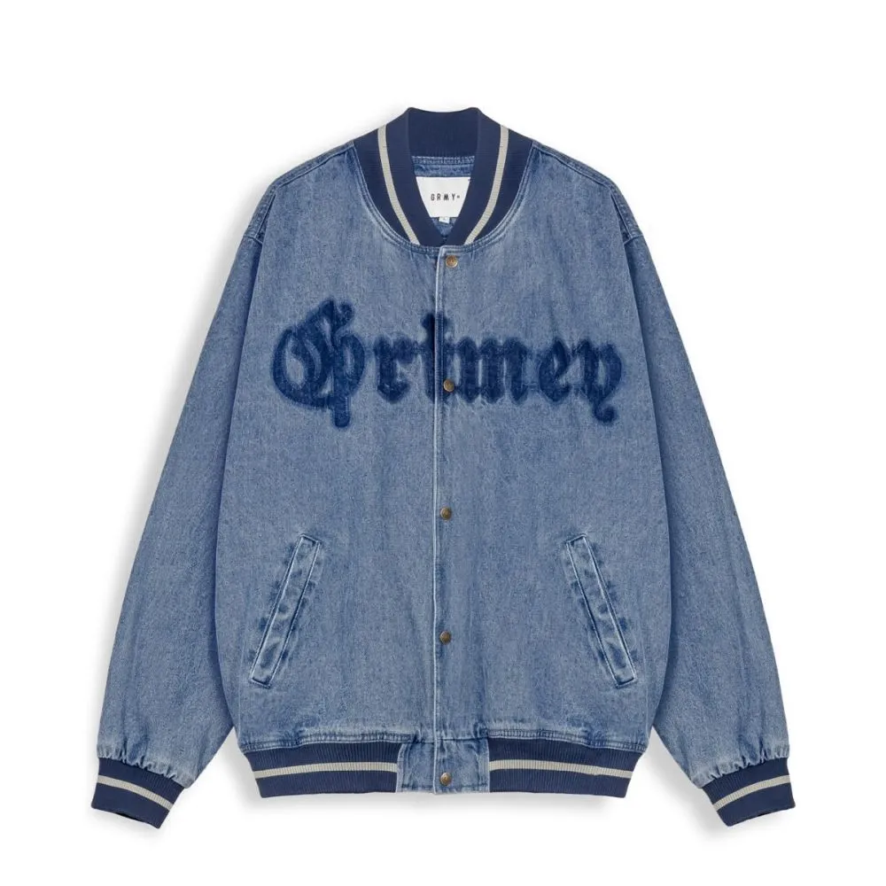 CHAQUETA BASEBALL GRIMEY CAUSING PANIC DENIM - BLUE | SS24