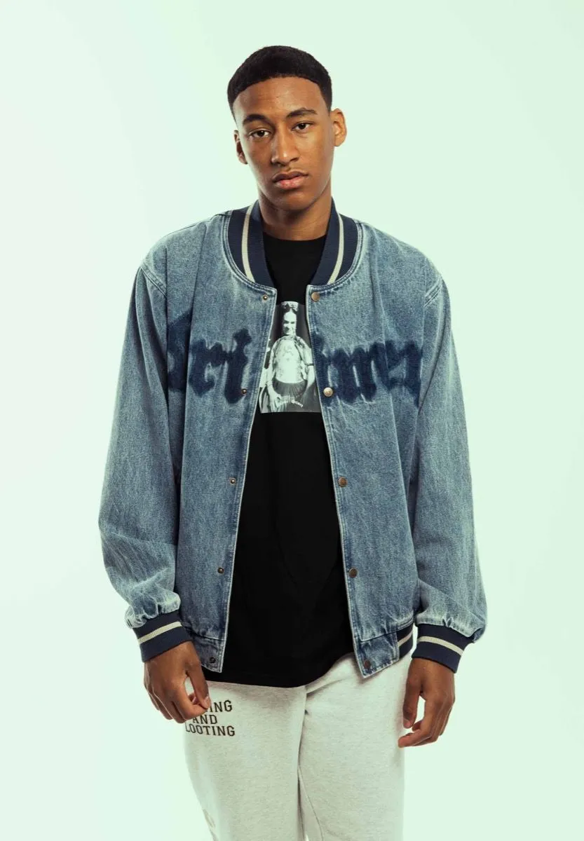 CHAQUETA BASEBALL GRIMEY CAUSING PANIC DENIM - BLUE | SS24