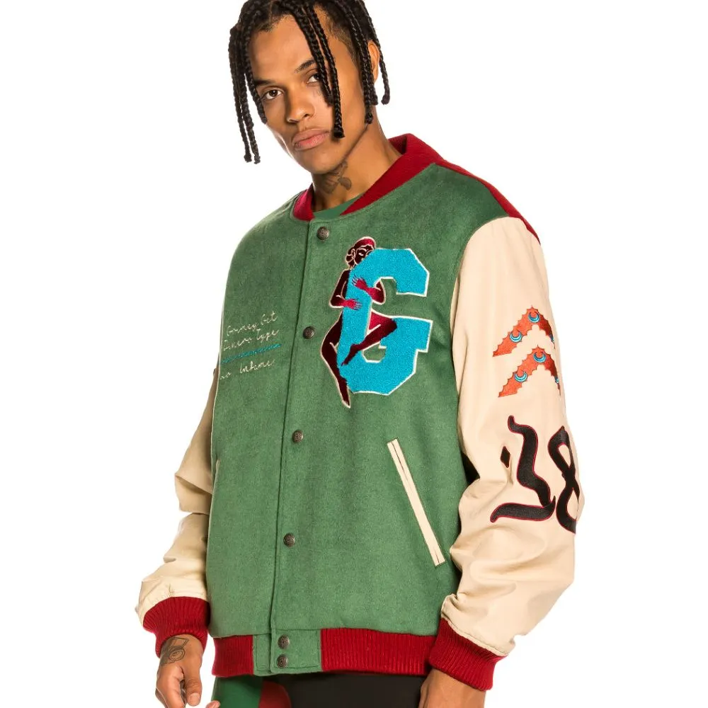 Chaqueta de Baseball Grimey "Singgang Junction" - Green | Fall 21