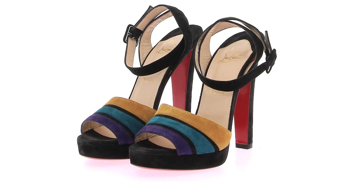 CHRISTIAN LOUBOUTIN Sandalias T.EU 38.5 Piel Multicolor 