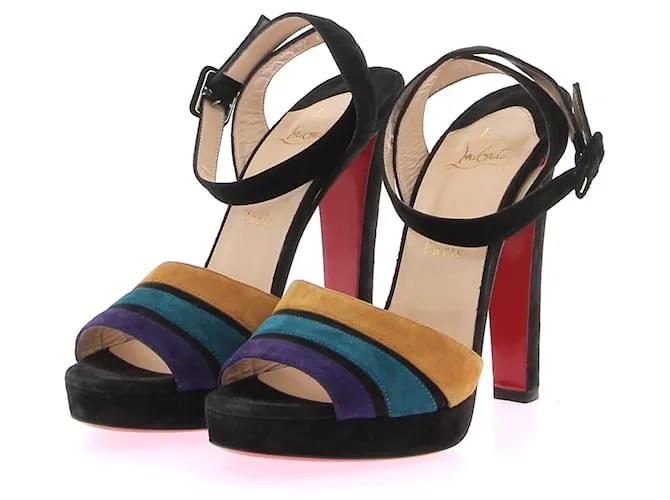 CHRISTIAN LOUBOUTIN Sandalias T.EU 38.5 Piel Multicolor 