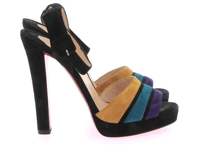 CHRISTIAN LOUBOUTIN Sandalias T.EU 38.5 Piel Multicolor 