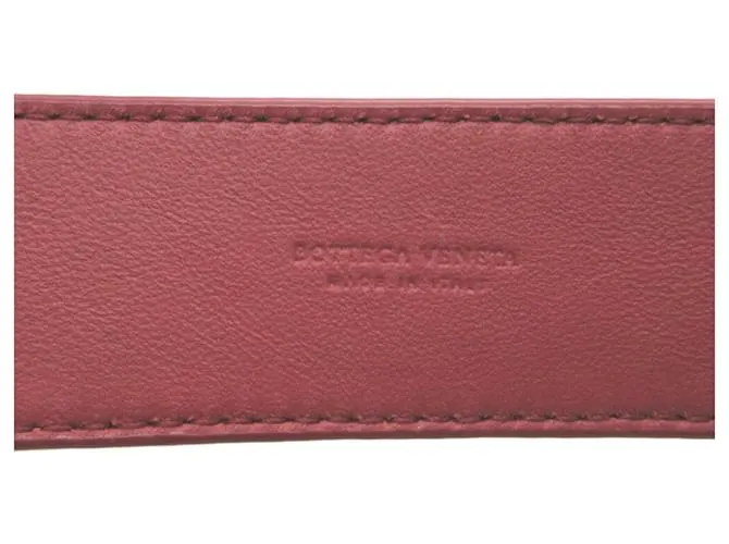 Correa de hombro de cuero rojo Intrecciato de Bottega Veneta Roja 