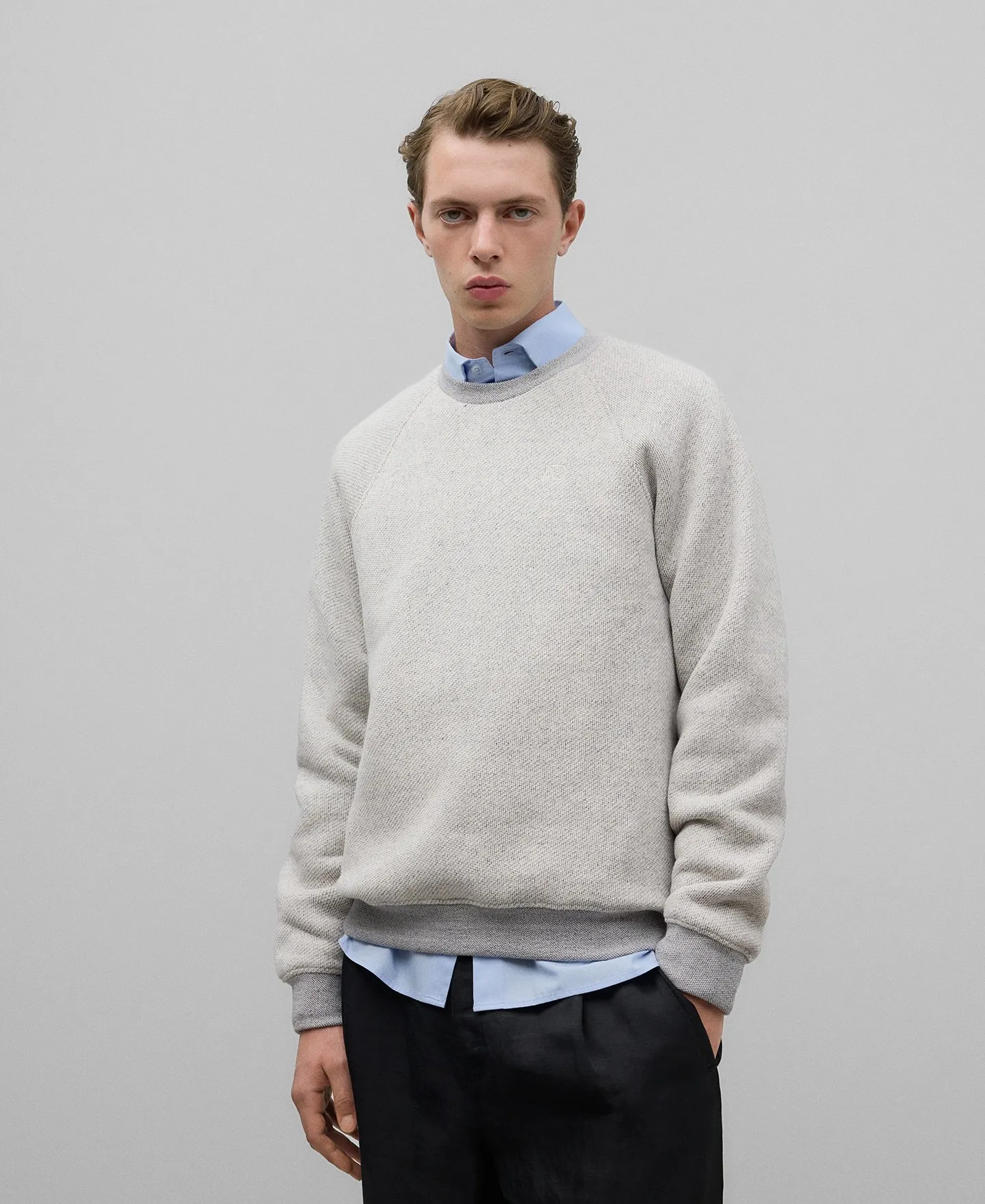 Cotton twill sweatshirt man