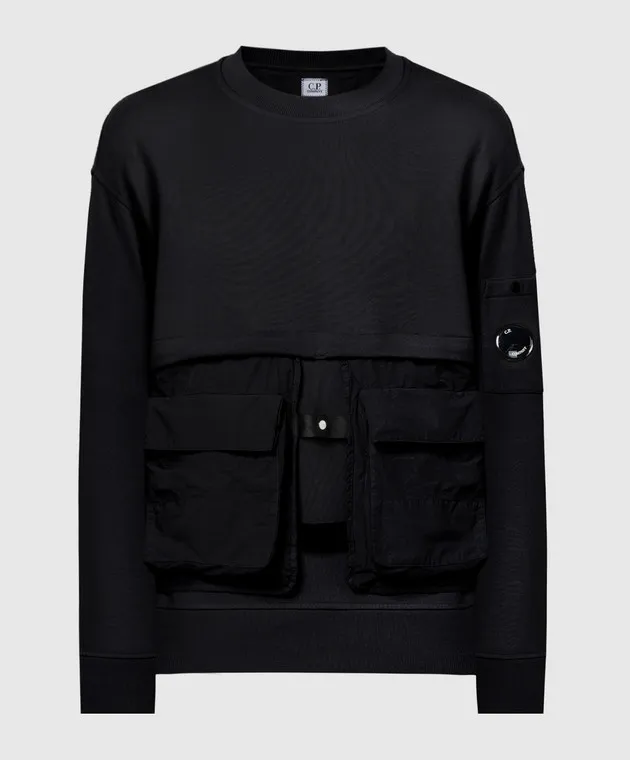 C.P. Company Black sweatshirt with double construction