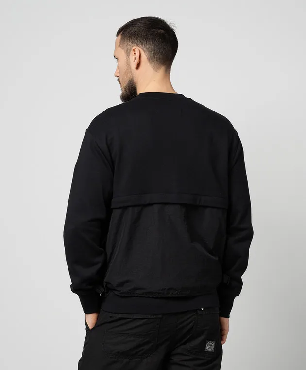 C.P. Company Black sweatshirt with double construction