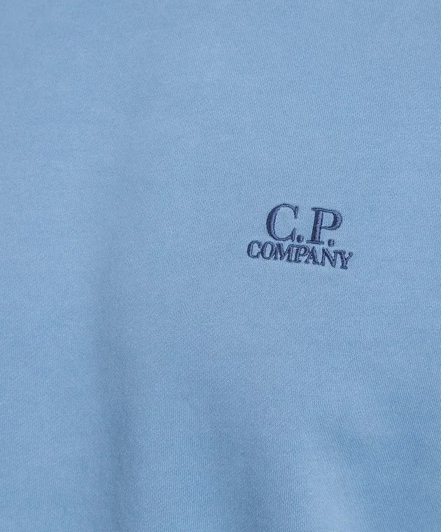 C.P. Company Blue sweatshirt with logo embroidery