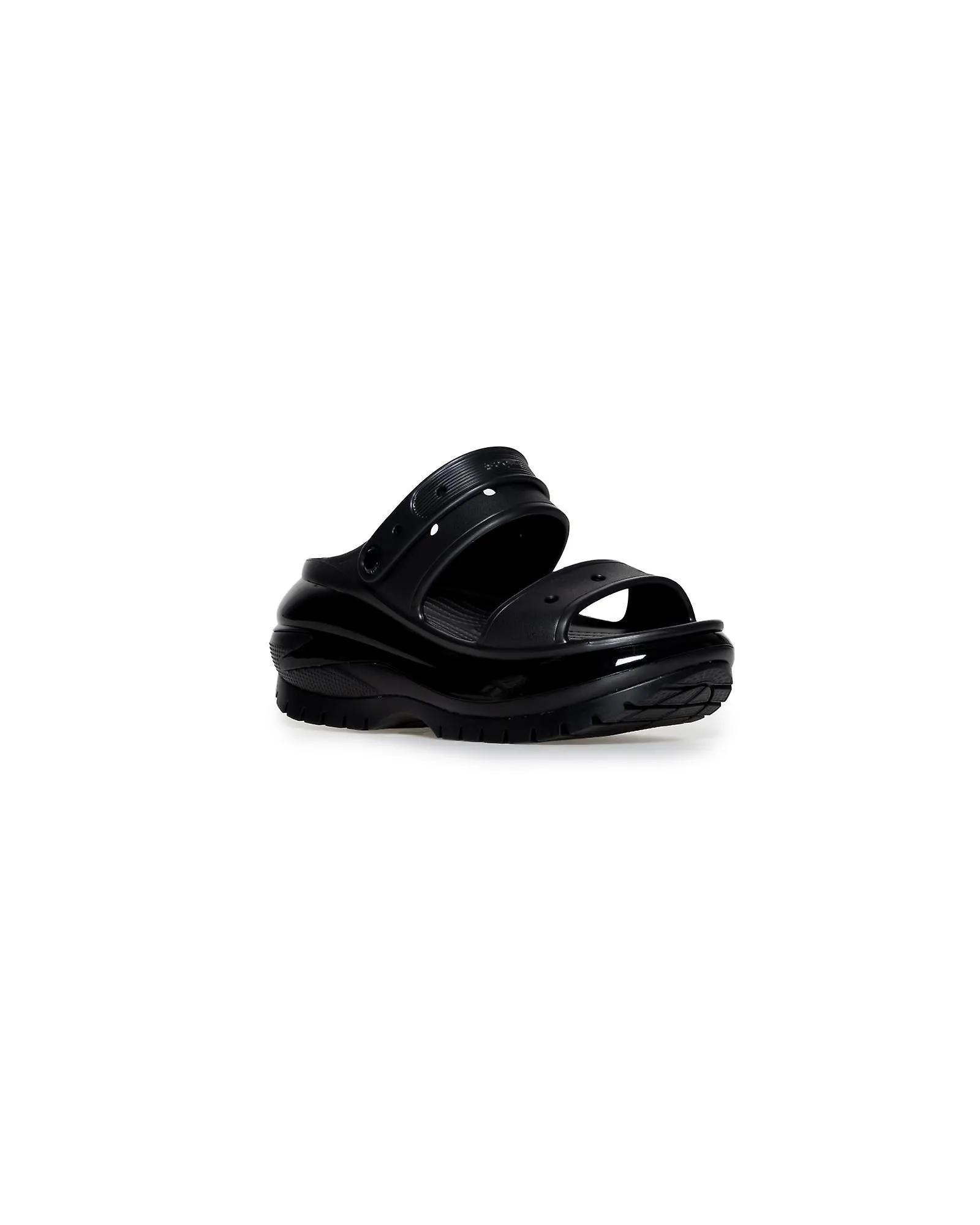 Crocs Black Rubber Platform Clip Sandals