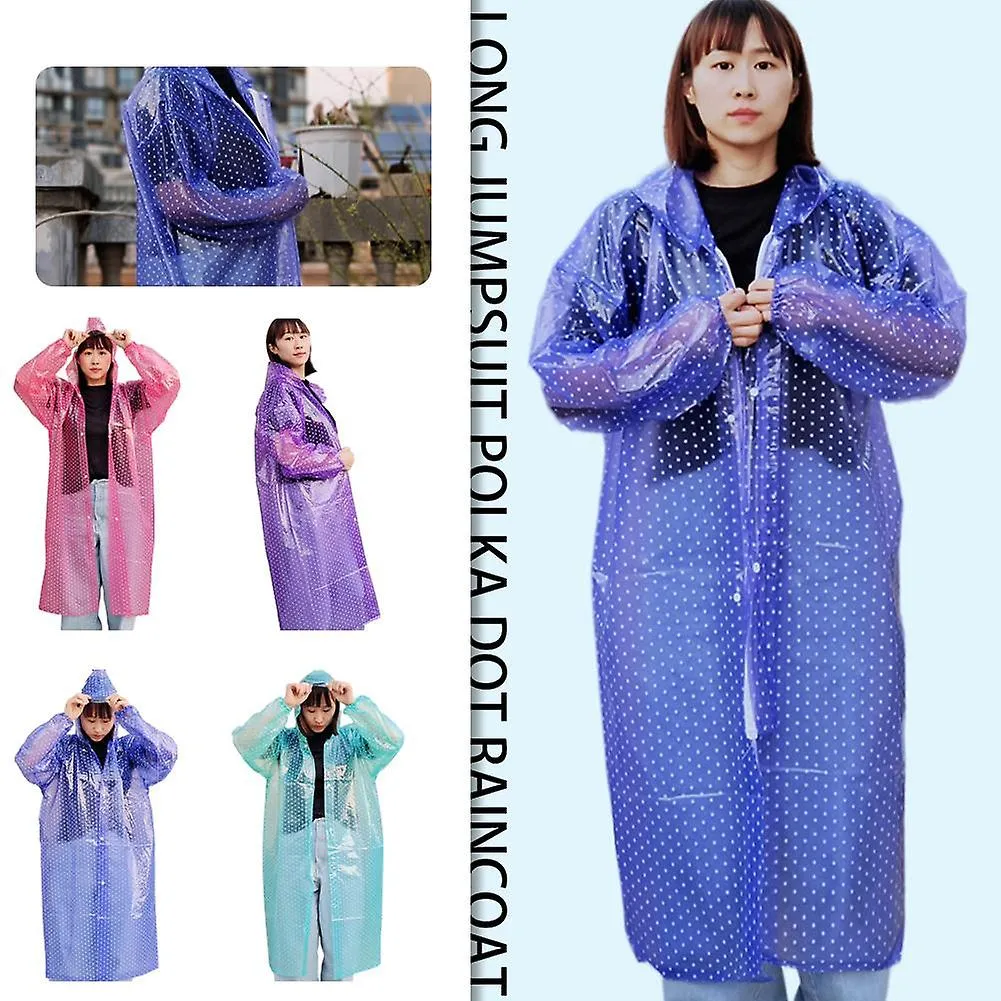 Cute Dots Raincoat Women Poncho Waterproof Rain Wear Outdoor Coat Jacket Suit