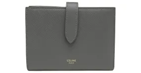 Céline Billetera bi-fold mediana con correa Celine Gris antracita 