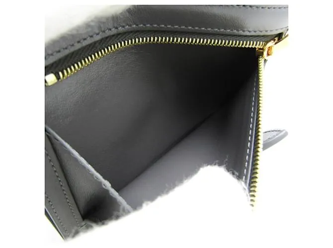 Céline Billetera bi-fold mediana con correa Celine Gris antracita 