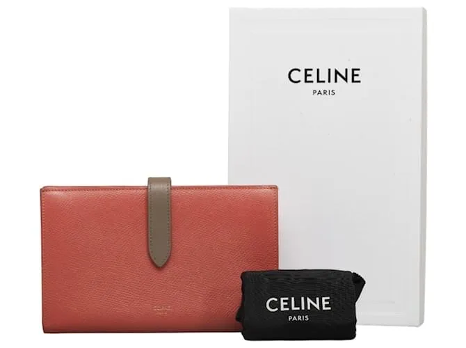 Céline Cartera grande con correa Celine en bicolor rosa y gris Castaño 