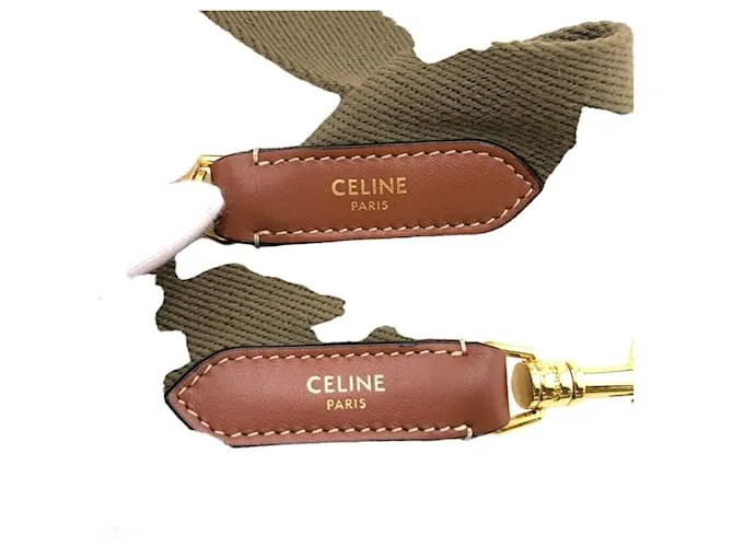 Céline Correa de hombro Celine Khaki para mujeres Beige Caqui 