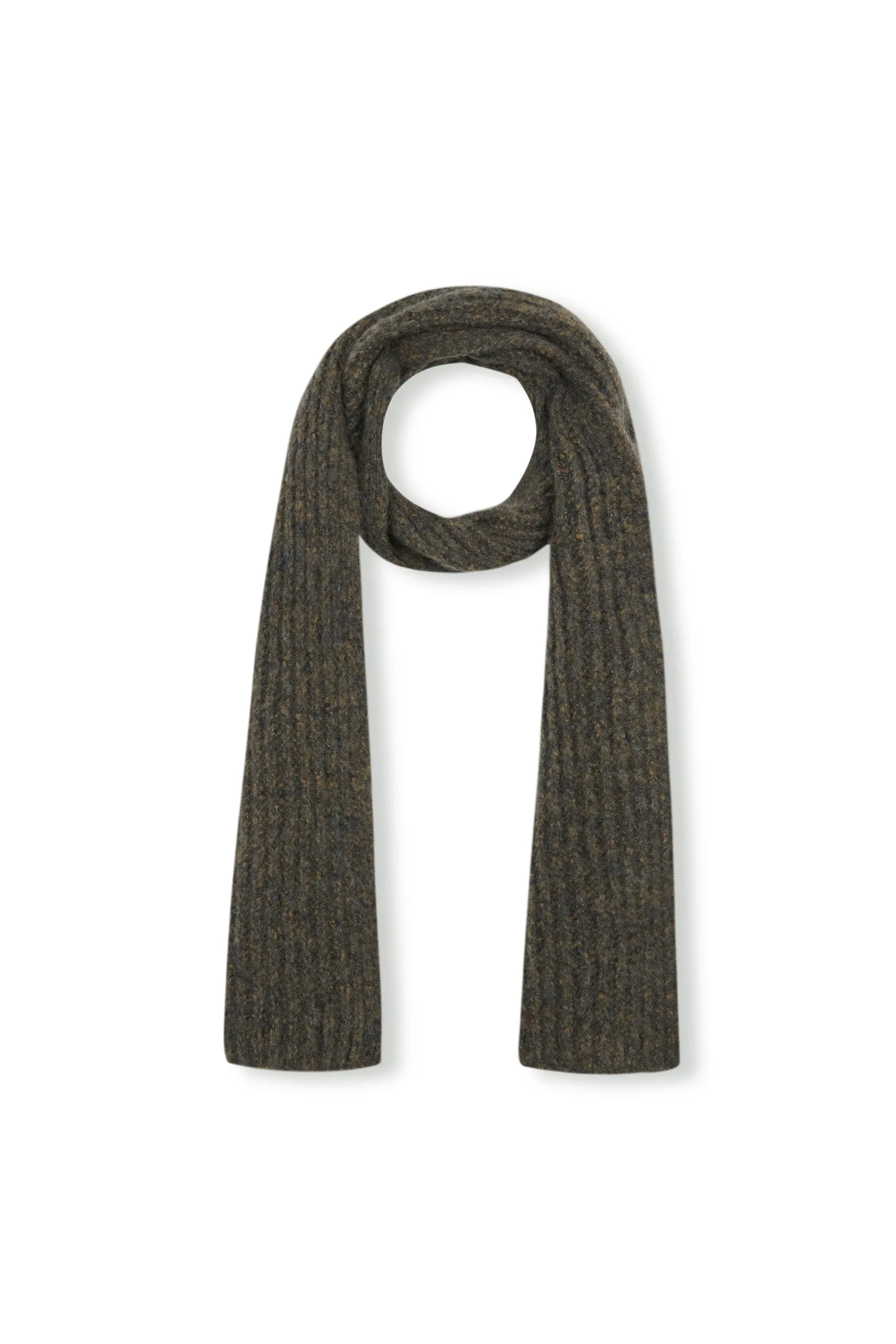 Dan, cashmere and silk green melange scarf