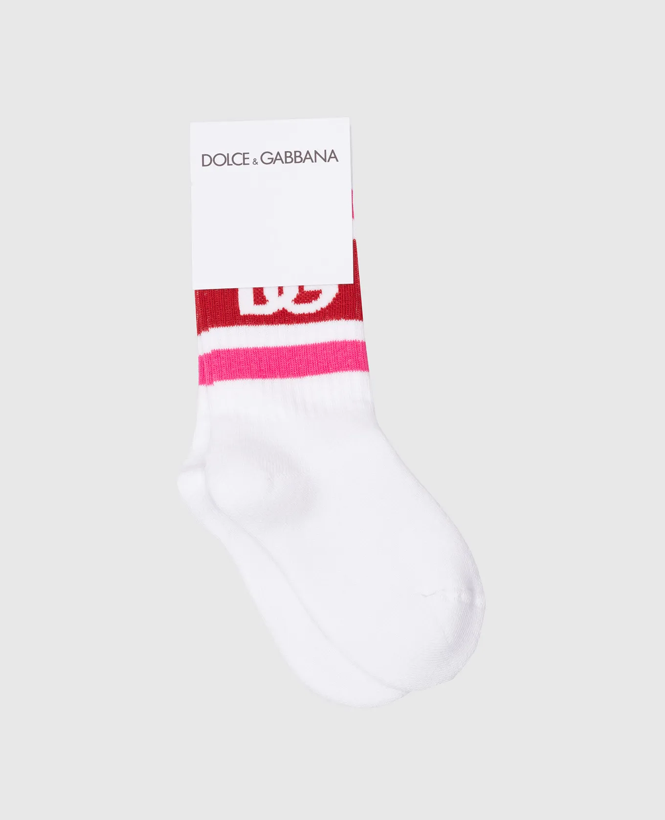 Dolce&Gabbana Children's white socks with a logo pattern