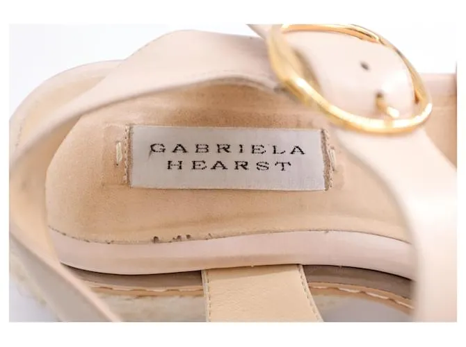 Gabriela Hearst Sandalias Ryka con tira al tobillo en piel de becerro color beige 