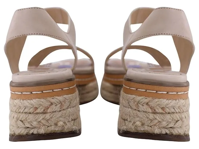 Gabriela Hearst Sandalias Ryka con tira al tobillo en piel de becerro color beige 