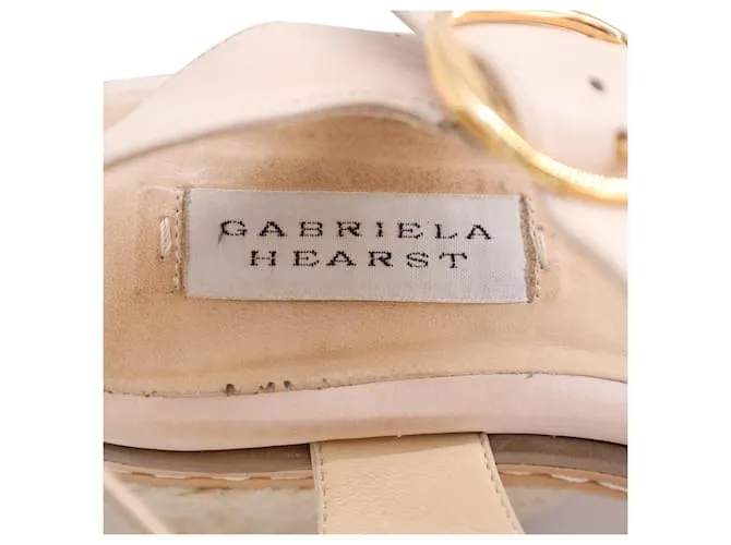 Gabriela Hearst Sandalias Ryka con tira al tobillo en piel de becerro color beige 