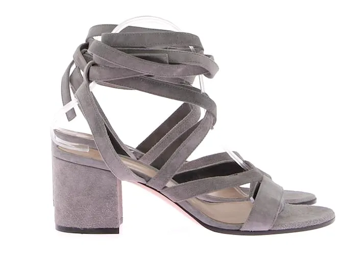 GIANVITO ROSSI Sandalias T.EU 38.5 Piel Gris 