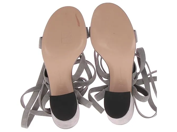 GIANVITO ROSSI Sandalias T.EU 38.5 Piel Gris 