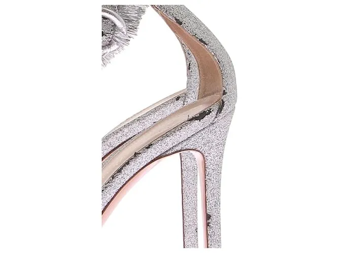 GIANVITO ROSSI Sandalias T.EU 38.5 Piel Plata 