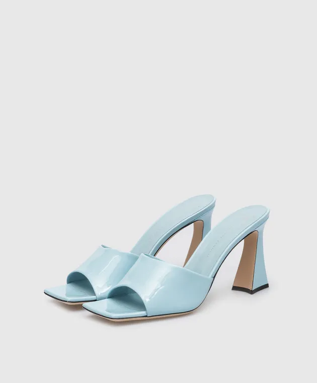 Giuseppe Zanotti Solhene blue patent leather mules