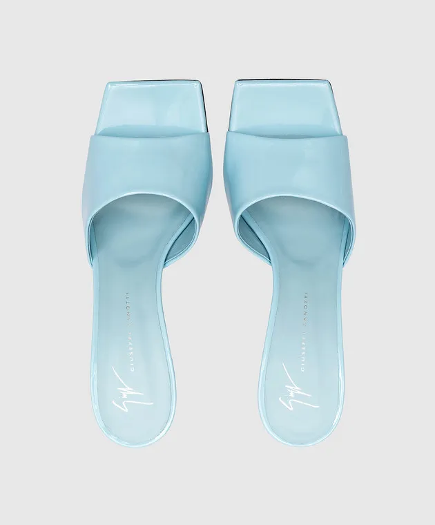 Giuseppe Zanotti Solhene blue patent leather mules