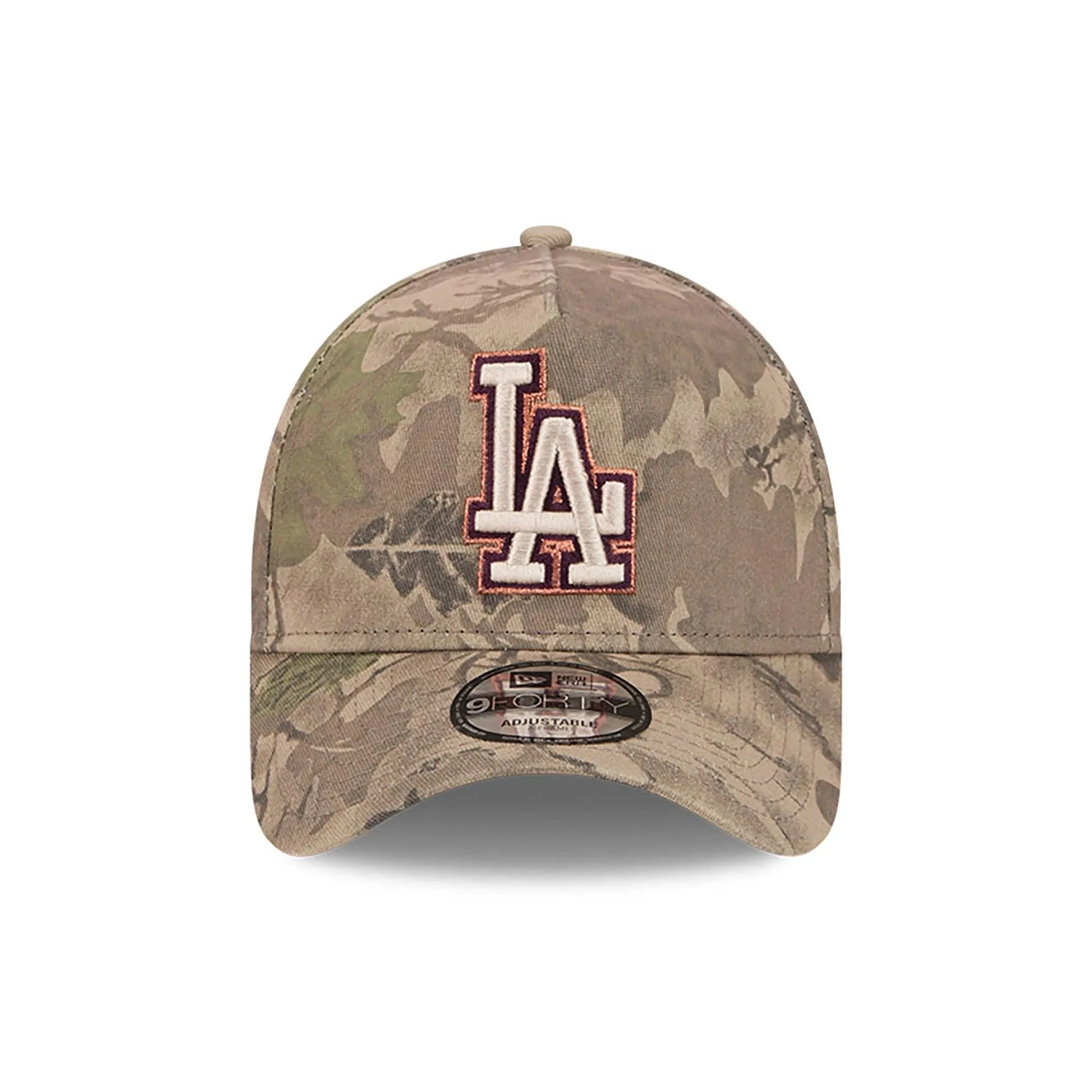 Gorra ajustable LA Dodgers Leaf Camo All Over Print Marrón 9FORTY A-frame