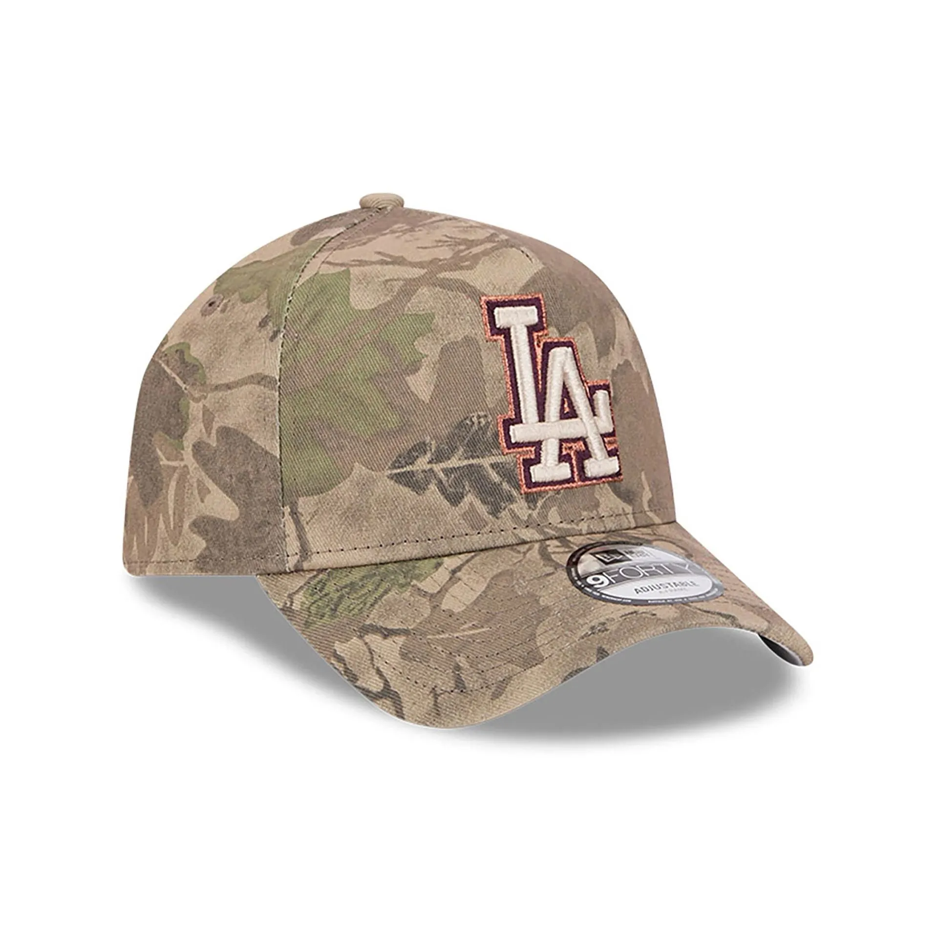 Gorra ajustable LA Dodgers Leaf Camo All Over Print Marrón 9FORTY A-frame