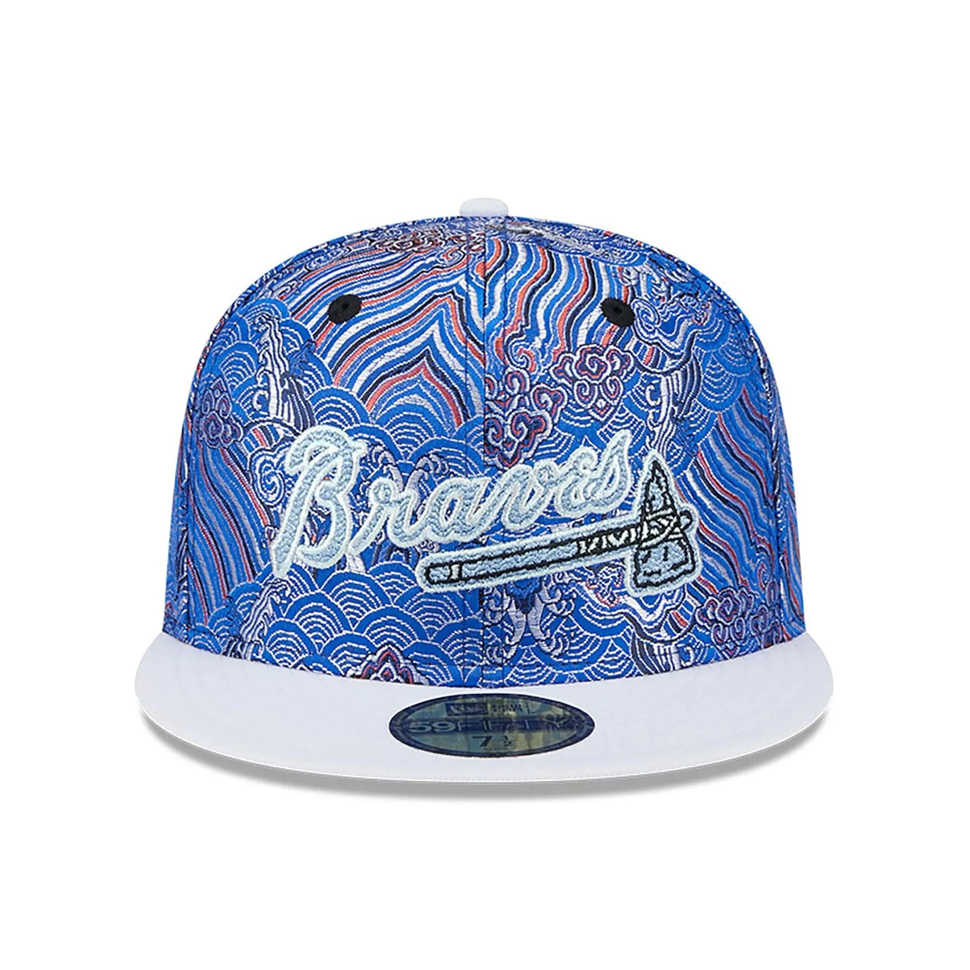 Gorra ajustada Atlanta Braves Wave Fill All Over Print en azul 59FIFTY