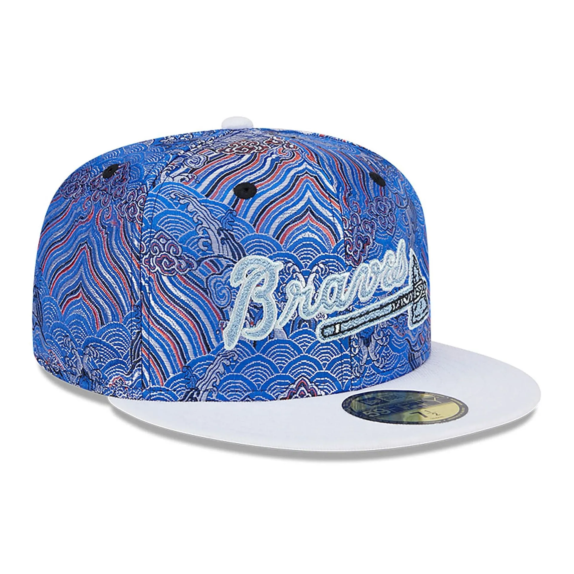 Gorra ajustada Atlanta Braves Wave Fill All Over Print en azul 59FIFTY