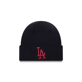 Gorra de punto negra esencial con vuelta para niños pequeños de LA Dodgers.