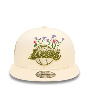 GORRA NEW ERA BEIGE LAKERS SEASONAL FLOWER 9FIFTY LOSLAK