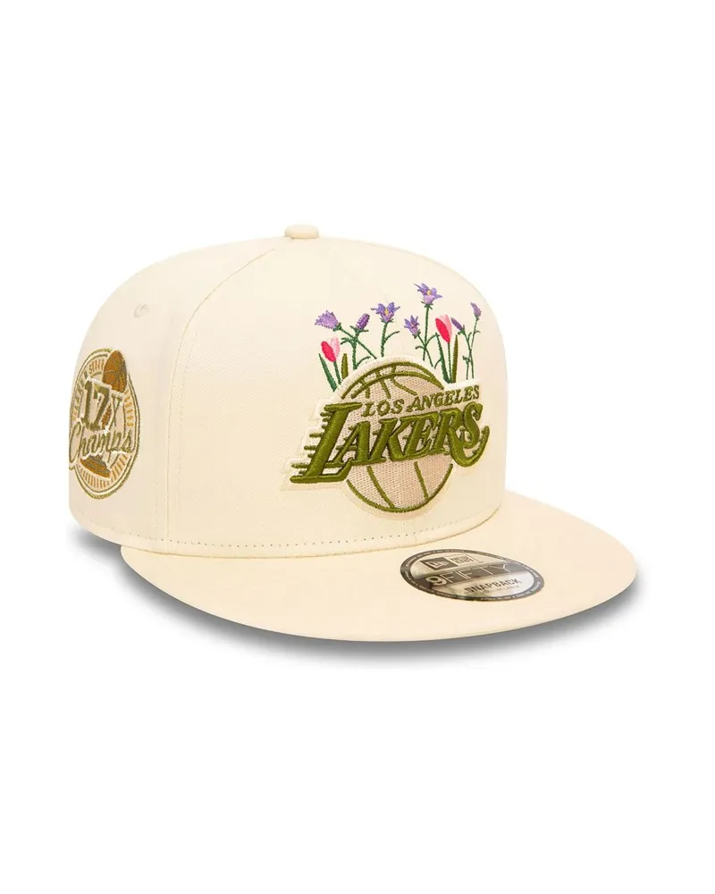 GORRA NEW ERA BEIGE LAKERS SEASONAL FLOWER 9FIFTY LOSLAK