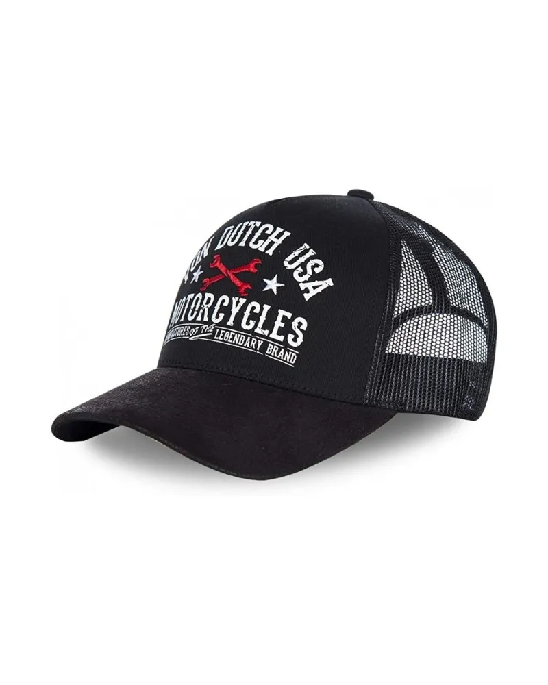 GORRA VON DUTCH NEGRA TRUCKER VISERA PIEL LETRAS BORDADAS