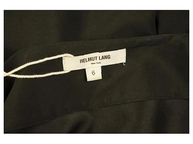 Helmut Lang Mini vestido negro sin mangas drapeado con una correa asimétrica tamaño 6 